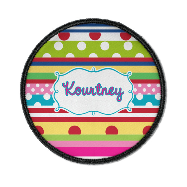 Custom Ribbons Iron On Round Patch w/ Name or Text