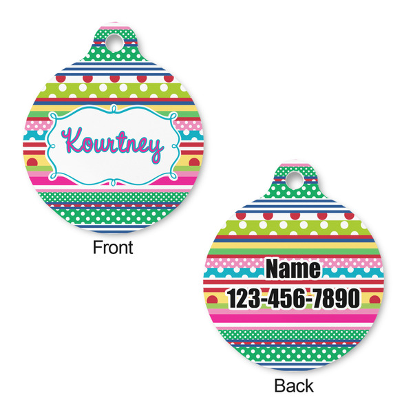 Ribbons Round Pet ID Tag - Large - Approval