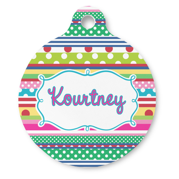 Custom Ribbons Round Pet ID Tag (Personalized)