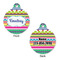 Ribbons Round Pet Tag - Front & Back