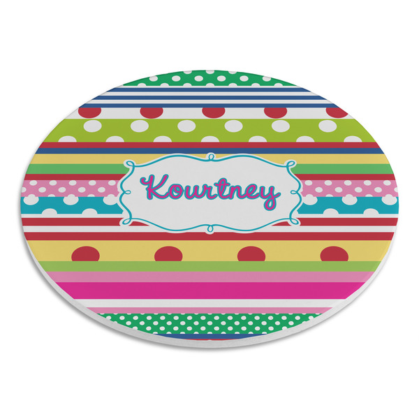 Ribbons Round Stone Trivet - Angle View