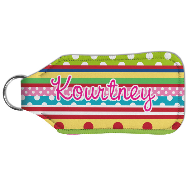 Ribbons Sanitizer Holder Keychain - Large (Back)