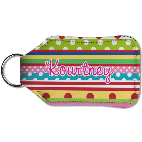 Ribbons Sanitizer Holder Keychain - Small (Back)