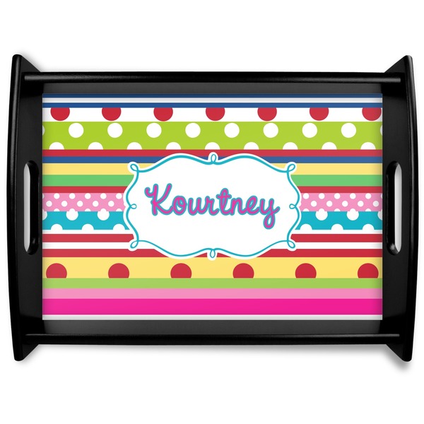 Custom Ribbons Black Wooden Tray - Large (Personalized)