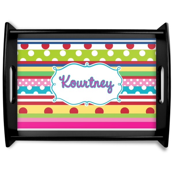 Custom Ribbons Black Wooden Tray - Large (Personalized)