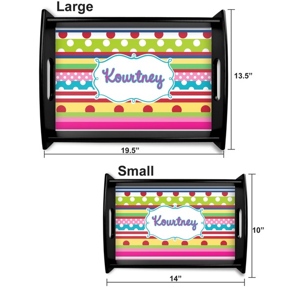 Ribbons Serving Tray Black Sizes
