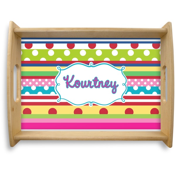 Custom Ribbons Natural Wooden Tray - Large (Personalized)