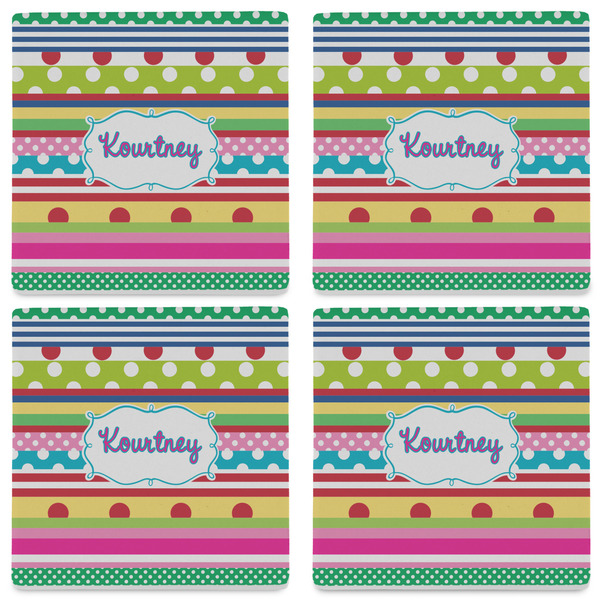 Ribbons Set of 4 Sandstone Coasters - See All 4 View