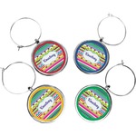 Ribbons Wine Charms (Set of 4) (Personalized)