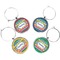 Ribbons Wine Charms (Set of 4) (Personalized)