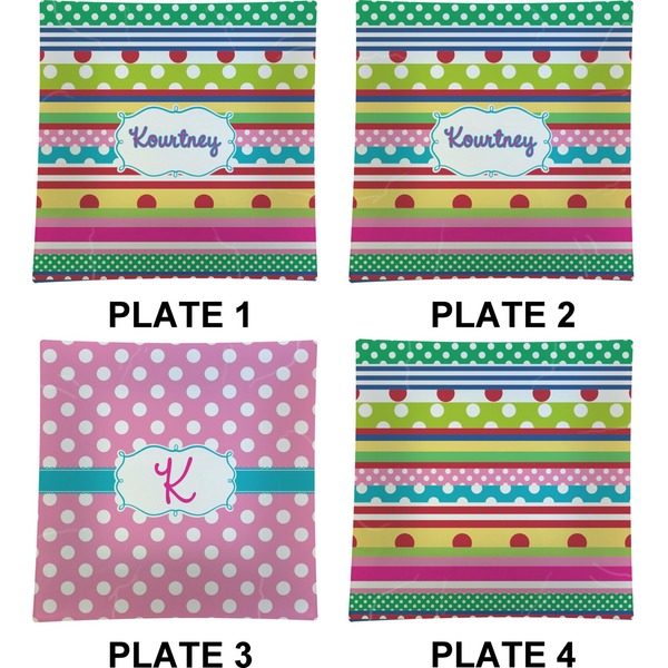 Ribbons Set of Square Dinner Plates (Approval)