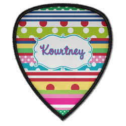 Ribbons Iron on Shield Patch A w/ Name or Text