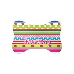 Ribbons Bone Shaped Dog Food Mat (Small) (Personalized)