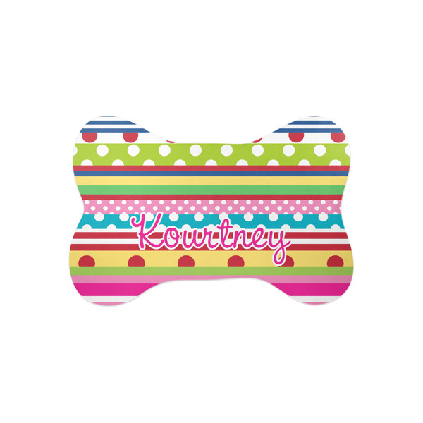 Custom Ribbons Bone Shaped Dog Food Mat (Small) (Personalized)