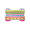 Ribbons Bone Shaped Dog Food Mat (Small) (Personalized)