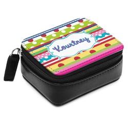Ribbons Small Leatherette Travel Pill Case (Personalized)