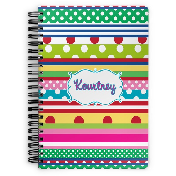 Custom Ribbons Spiral Notebook - 7x10 w/ Name or Text