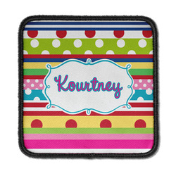 Ribbons Iron On Square Patch w/ Name or Text