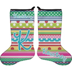 Ribbons Holiday Stocking - Double-Sided - Neoprene (Personalized)