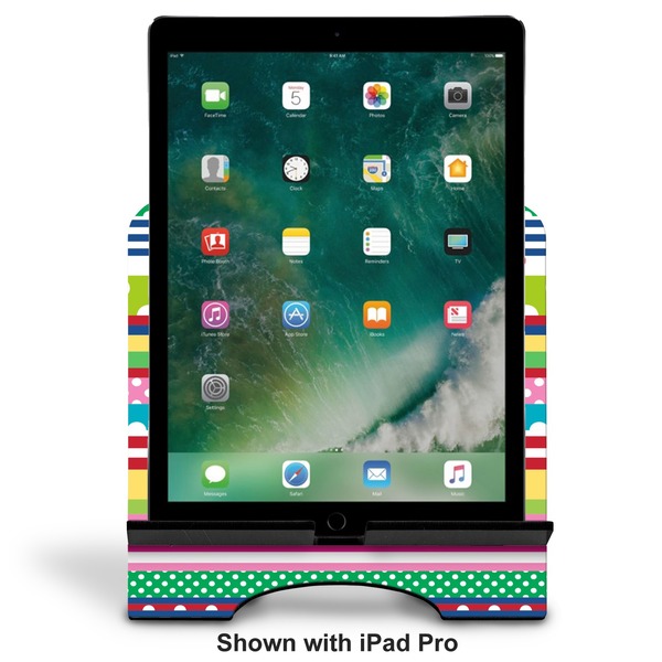 Ribbons Stylized Tablet Stand - Front with ipad