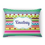 Ribbons Rectangular Throw Pillow Case - 12"x18" (Personalized)