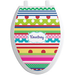 Ribbons Toilet Seat Decal - Elongated (Personalized)