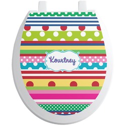 Ribbons Toilet Seat Decal - Round (Personalized)