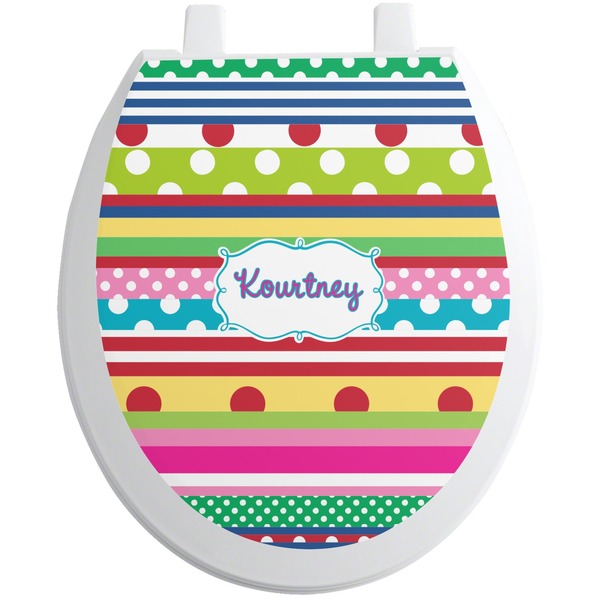 Custom Ribbons Toilet Seat Decal (Personalized)