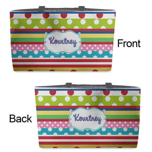 Ribbons Tote w/Black Handles - Front & Back Views