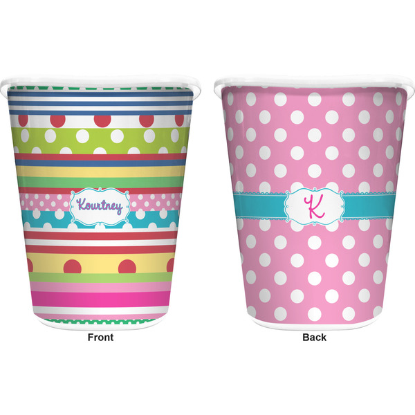 Ribbons Trash Can White - Front and Back - Apvl