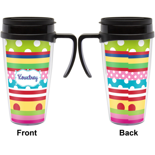 Ribbons Travel Mug with Black Handle - Approval