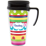 Ribbons Acrylic Travel Mug with Handle (Personalized)