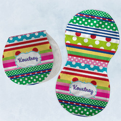 Ribbons Burp Pads - Velour - Set of 2 w/ Name or Text