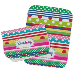 Ribbons Burp Cloths - Fleece - Set of 2 w/ Name or Text