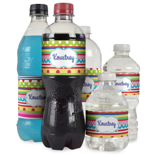 Ribbons Water Bottle Label - Multiple Bottle Sizes