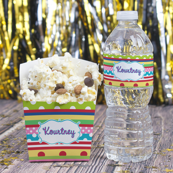 Ribbons Water Bottle Label - w/ Favor Box