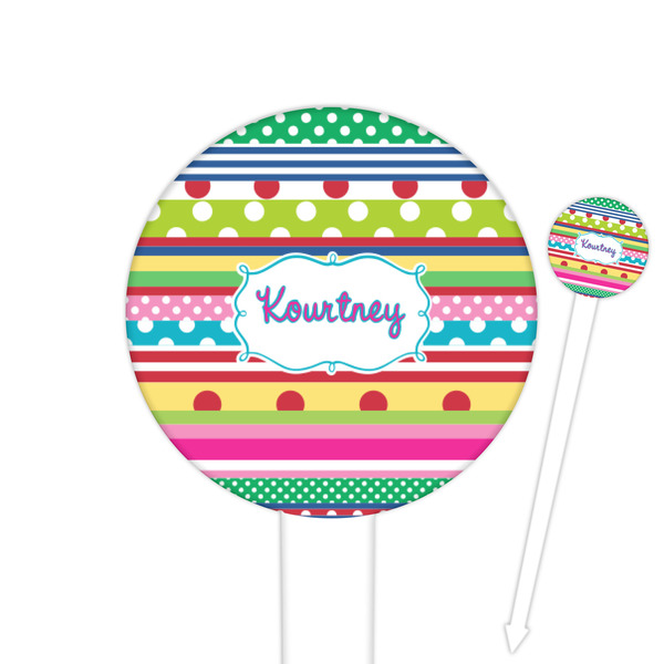 Custom Ribbons Cocktail Picks - Round Plastic (Personalized)