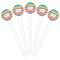 Ribbons White Plastic 6" Food Pick - Round - Fan View