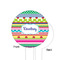 Ribbons White Plastic 6" Food Pick - Round - Single Sided - Front & Back