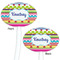 Ribbons White Plastic 7" Stir Stick - Double Sided - Oval - Front & Back