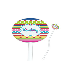 Ribbons Oval Plastic Stir Sticks (Personalized)