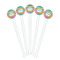 Ribbons White Plastic 7" Stir Stick - Round - Fan View