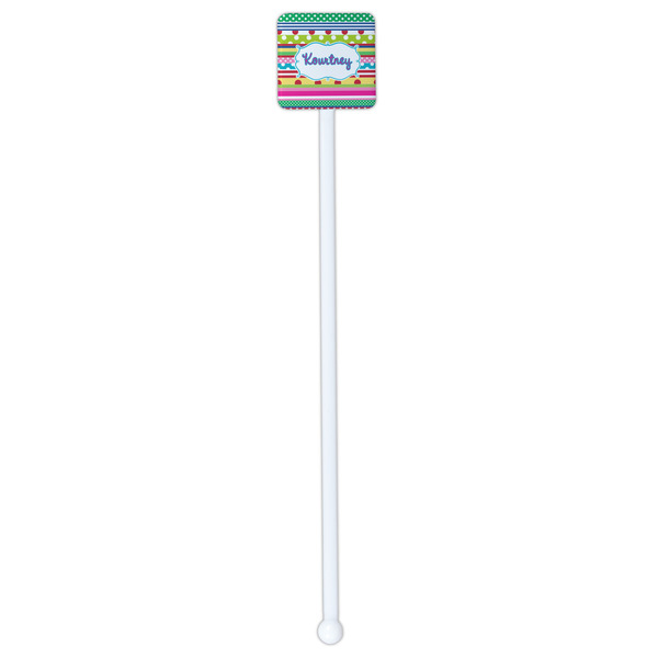 Ribbons White Plastic Stir Stick - Double Sided - Square - Single Stick