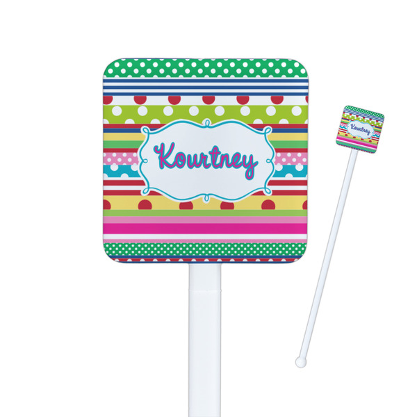 Custom Ribbons Square Plastic Stir Sticks (Personalized)