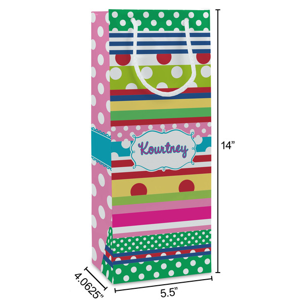 Ribbons Wine Gift Bag - Dimensions