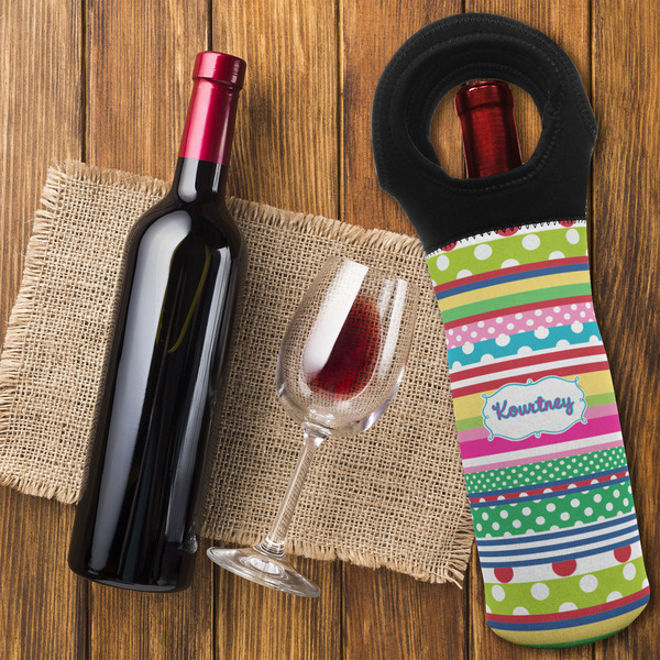 Ribbons Wine Tote Bag - FLATLAY