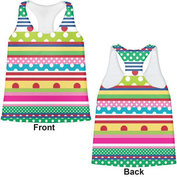 Ribbons Womens Racerback Tank Tops - Medium - Front and Back