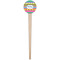 Ribbons Wooden 4" Food Pick - Round - Single Pick