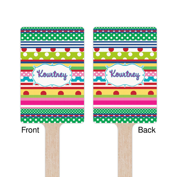Ribbons Wooden 6.25" Stir Stick - Rectangular - Double Sided - Front & Back