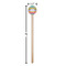 Ribbons Wooden 6" Stir Stick - Round - Dimensions